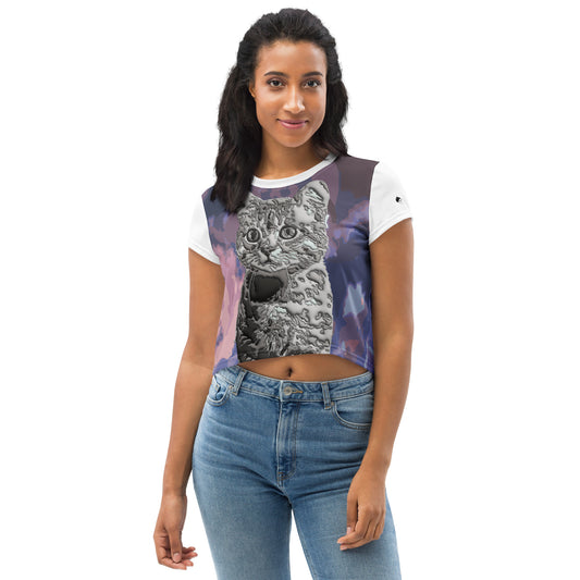 Kitty in the Clouds Crop Tee