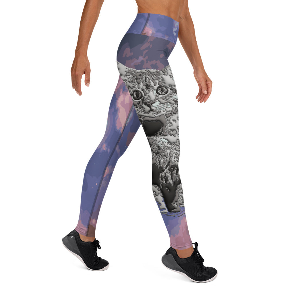 Kitty in the Clouds Yoga Leggings